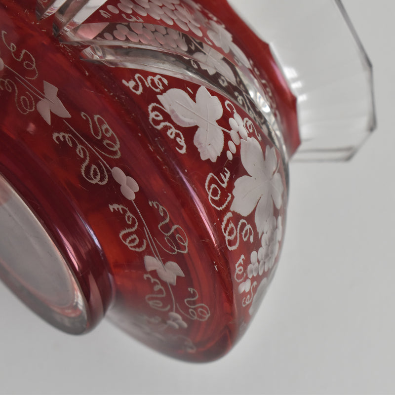 ヴィンテージボヘミアンガラス フラワーベース