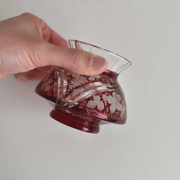 ヴィンテージボヘミアンガラス フラワーベース