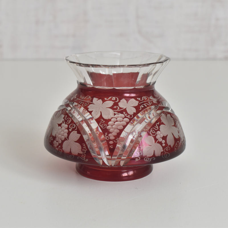 ヴィンテージボヘミアンガラス フラワーベース