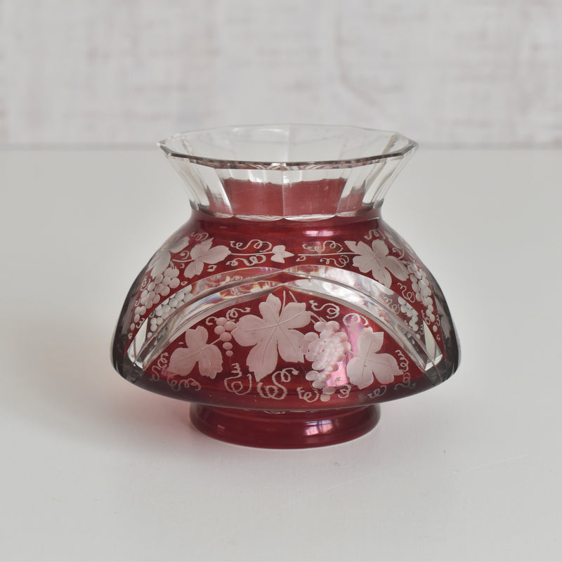 ヴィンテージボヘミアンガラス フラワーベース