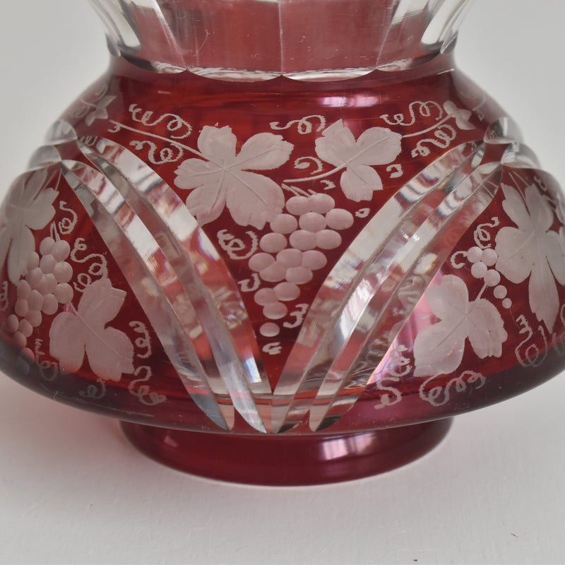 ヴィンテージボヘミアンガラス フラワーベース