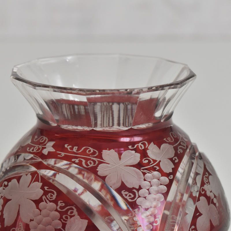 ヴィンテージボヘミアンガラス フラワーベース
