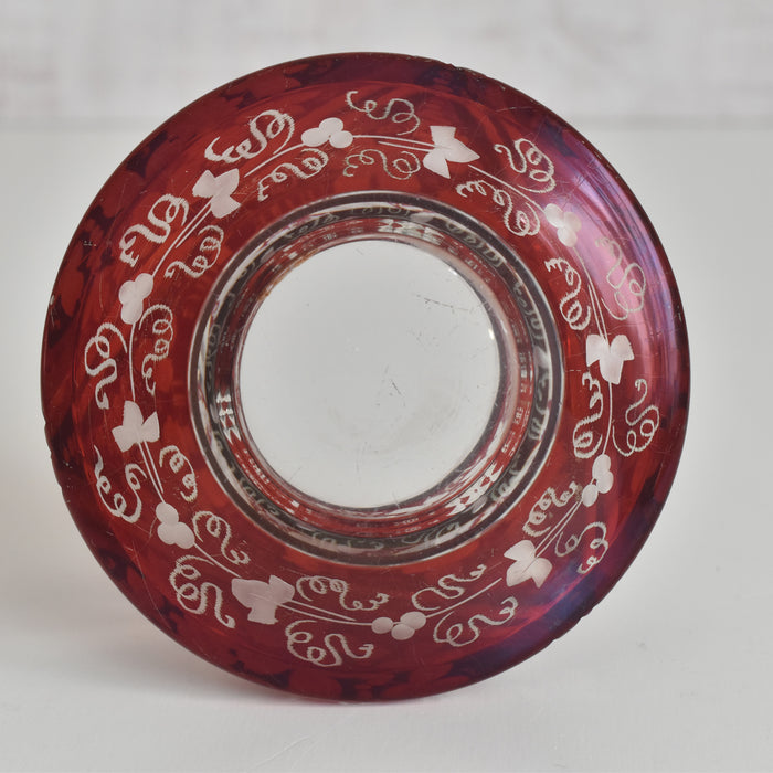 ヴィンテージボヘミアンガラス フラワーベース