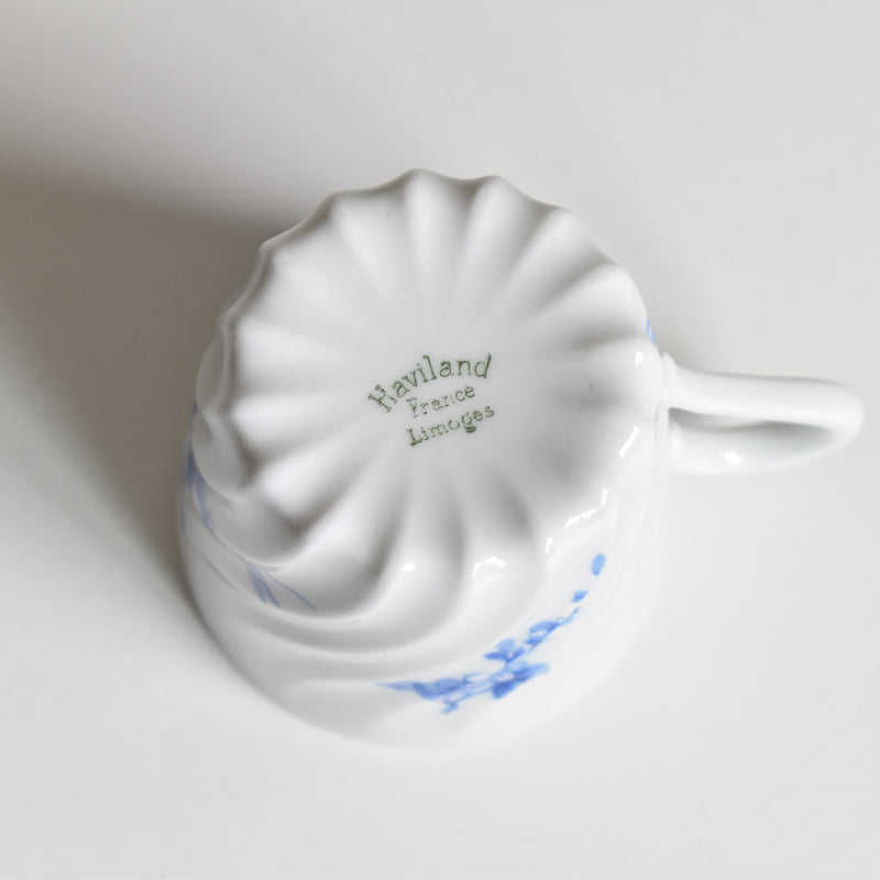 ヴィンテージコーヒーカップ＆ソーサー リモージュアビランド Cerisier Bleu (スリジエ ブルー）A
