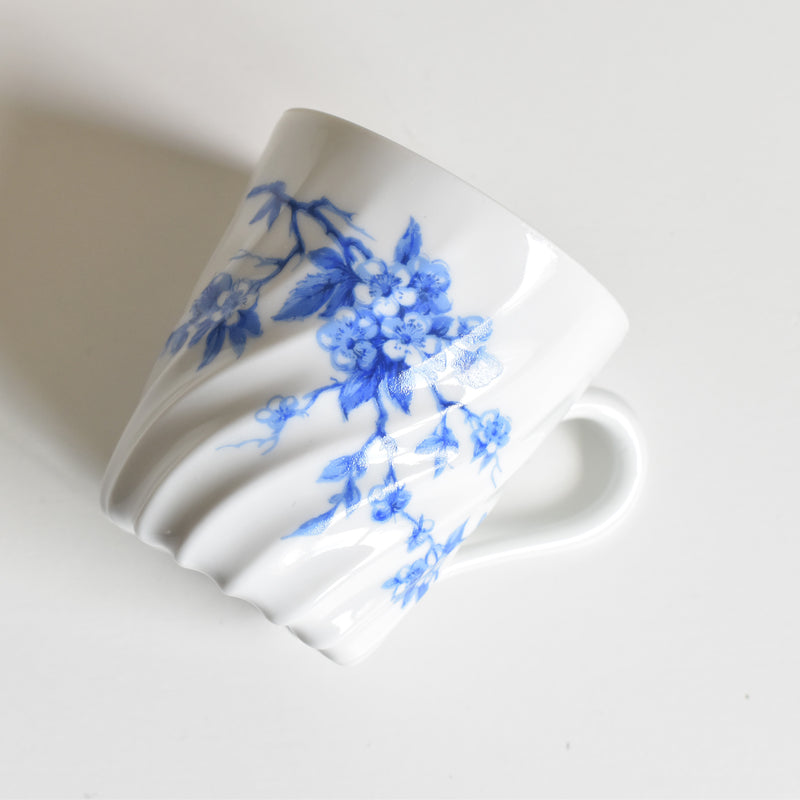 ヴィンテージコーヒーカップ＆ソーサー リモージュアビランド Cerisier Bleu (スリジエ ブルー）A