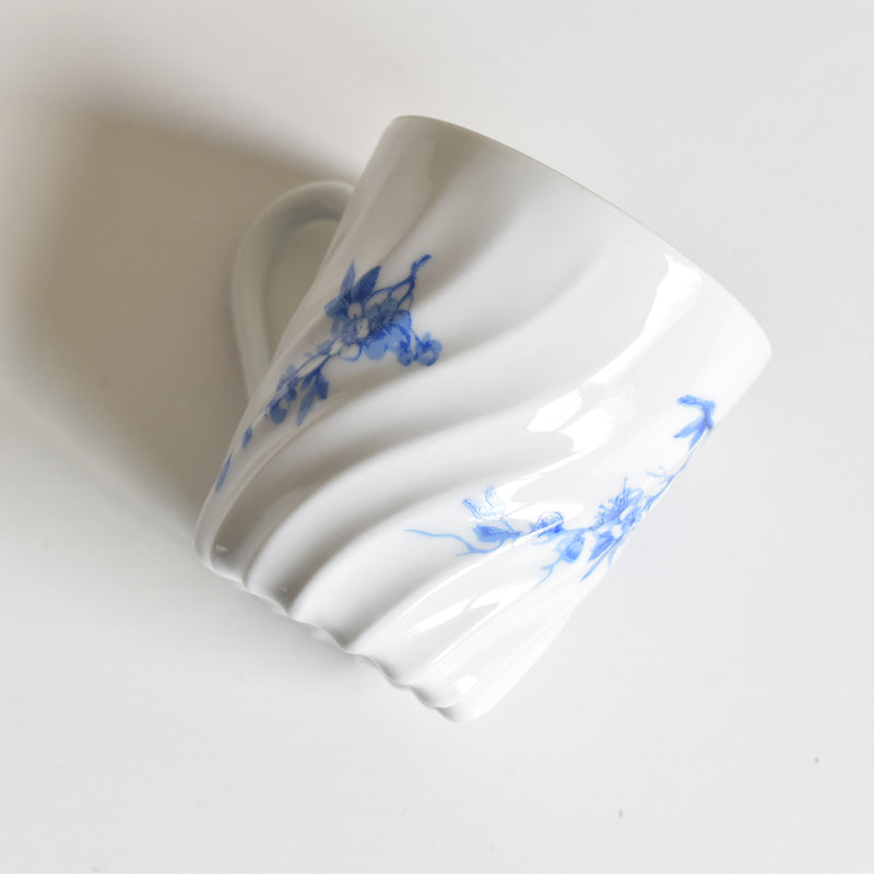 ヴィンテージコーヒーカップ＆ソーサー リモージュアビランド Cerisier Bleu (スリジエ ブルー）A