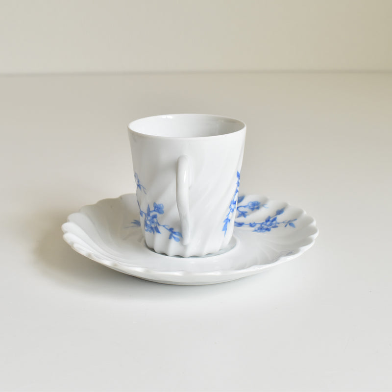 ヴィンテージコーヒーカップ＆ソーサー リモージュアビランド Cerisier Bleu (スリジエ ブルー）A