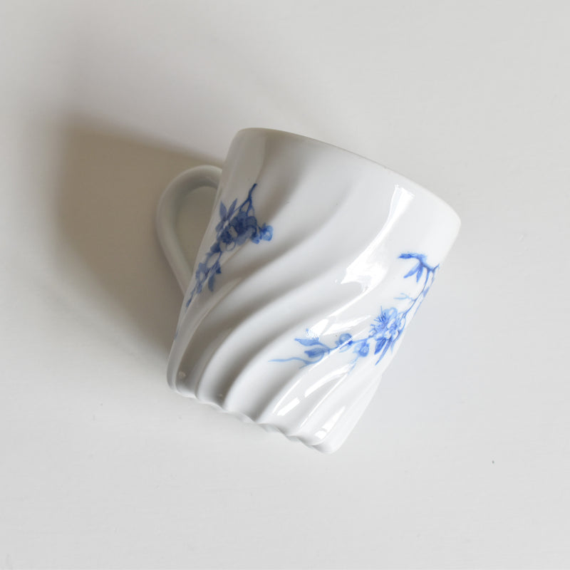 ヴィンテージコーヒーカップ＆ソーサー リモージュアビランド Cerisier Bleu (スリジエ ブルー）B