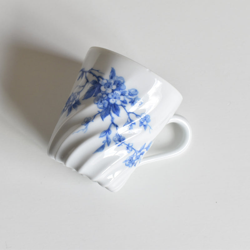 ヴィンテージコーヒーカップ＆ソーサー リモージュアビランド Cerisier Bleu (スリジエ ブルー）B