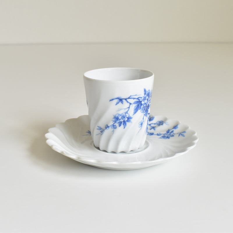 ヴィンテージコーヒーカップ＆ソーサー リモージュアビランド Cerisier Bleu (スリジエ ブルー）B