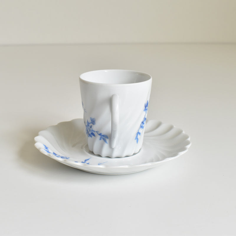 ヴィンテージコーヒーカップ＆ソーサー リモージュアビランド Cerisier Bleu (スリジエ ブルー）B