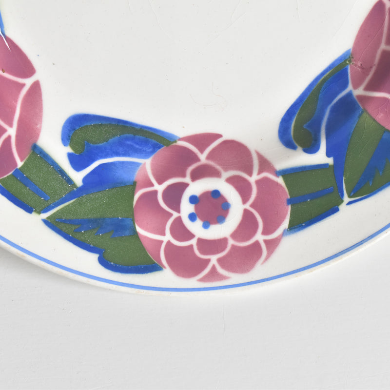 Vintage Dessert Plate HBCM Creil-Montereau Roses 1925 (Rose) A