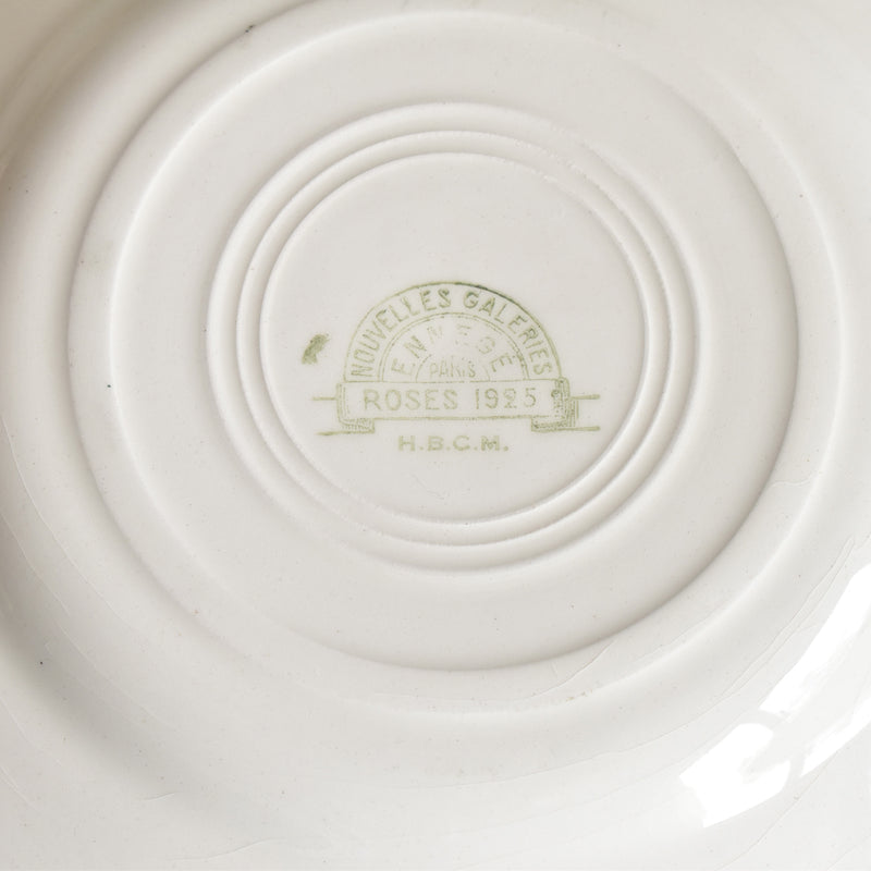 Vintage Dessert Plate HBCM Creil-Montereau Roses 1925 (Rose) A