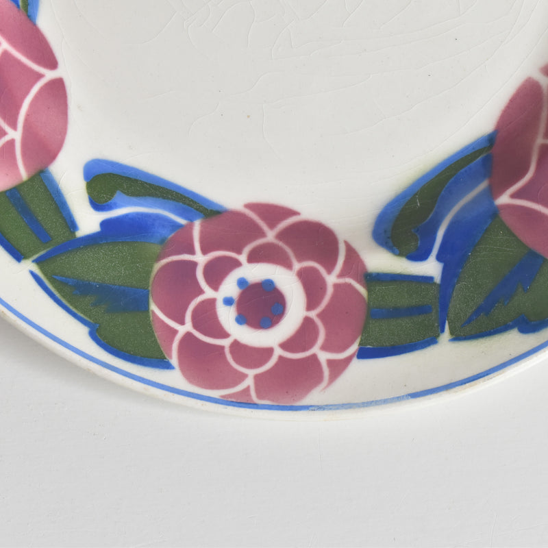 ヴィンテージデザートプレート HBCMクレイモントロー Roses 1925 (ローズ）D