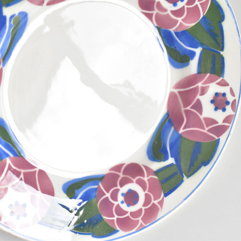 ヴィンテージデザートプレート HBCMクレイモントロー Roses 1925 (ローズ）D