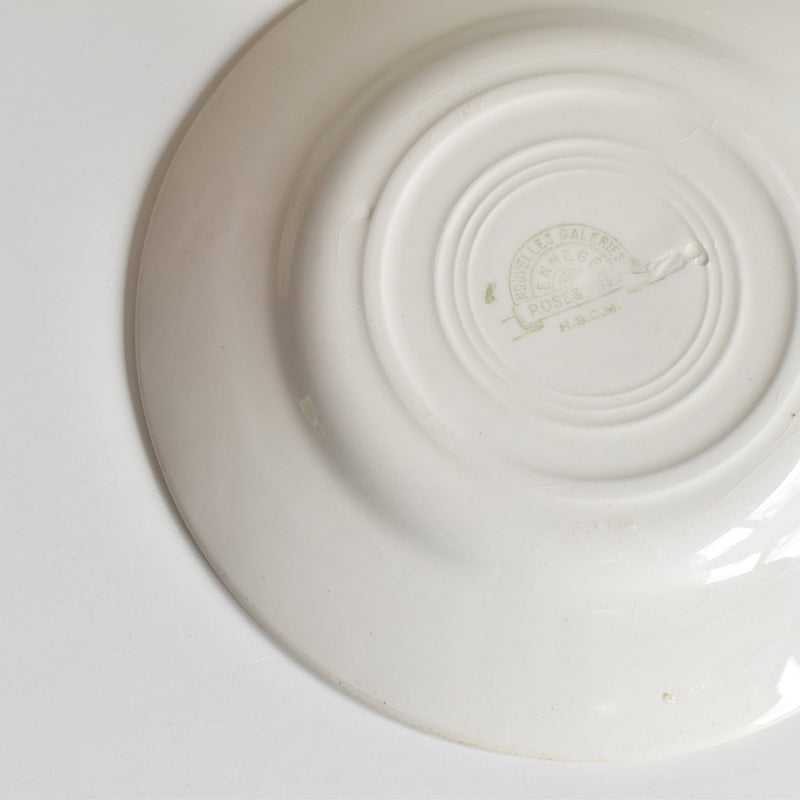 ヴィンテージデザートプレート HBCMクレイモントロー Roses 1925 (ローズ）D