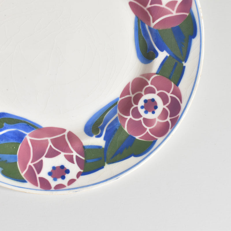 ヴィンテージデザートプレート HBCMクレイモントロー Roses 1925 (ローズ）D