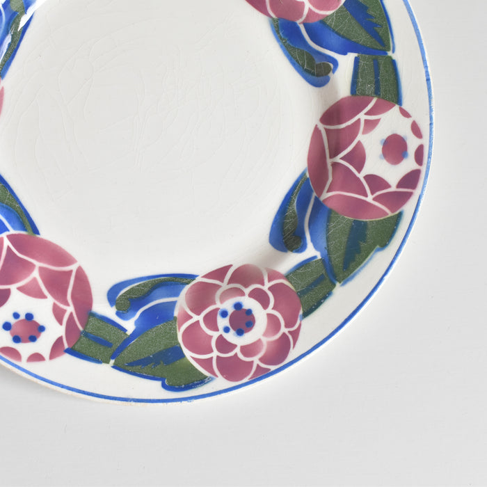 ヴィンテージデザートプレート HBCMクレイモントロー Roses 1925 (ローズ）E