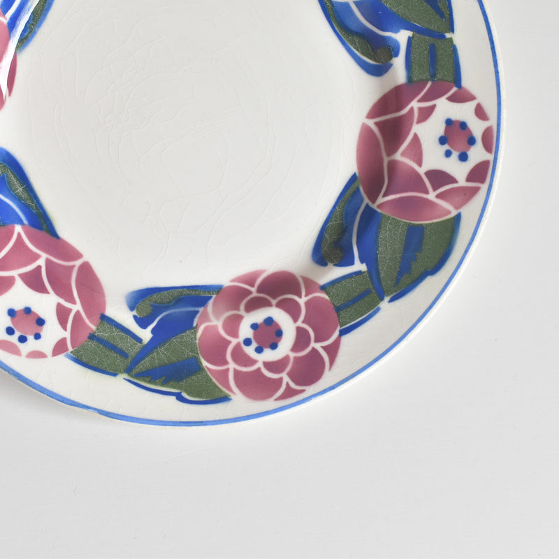 ヴィンテージデザートプレート HBCMクレイモントロー Roses 1925 (ローズ）E