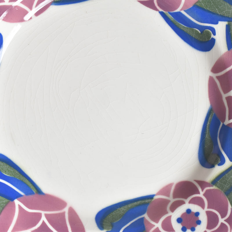 Vintage dessert plate HBCM Creil-Montereau Roses 1925 (Rose) F