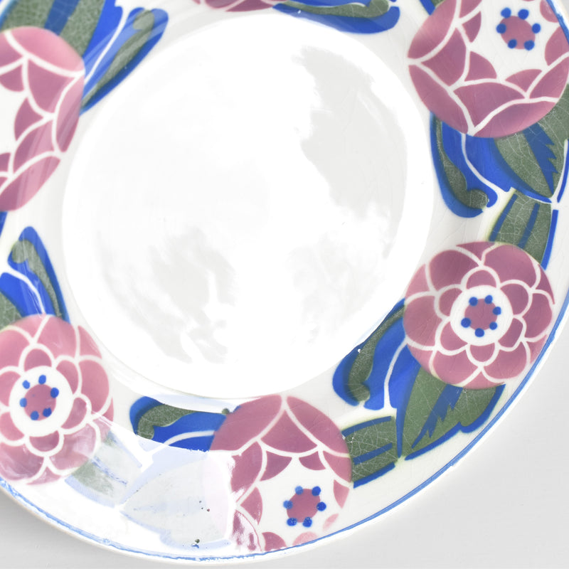 Vintage dessert plate HBCM Creil-Montereau Roses 1925 (Rose) F