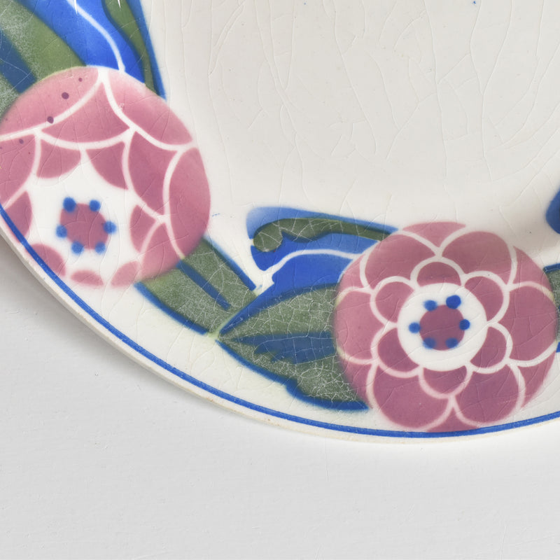 Vintage Dessert Plate HBCM Creil-Montereau Roses 1925 G