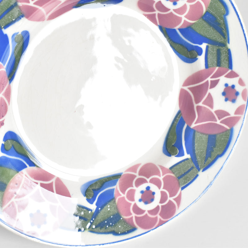 Vintage Dessert Plate HBCM Creil-Montereau Roses 1925 G