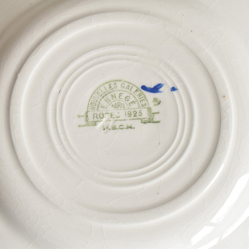 Vintage Dessert Plate HBCM Creil-Montereau Roses 1925 G
