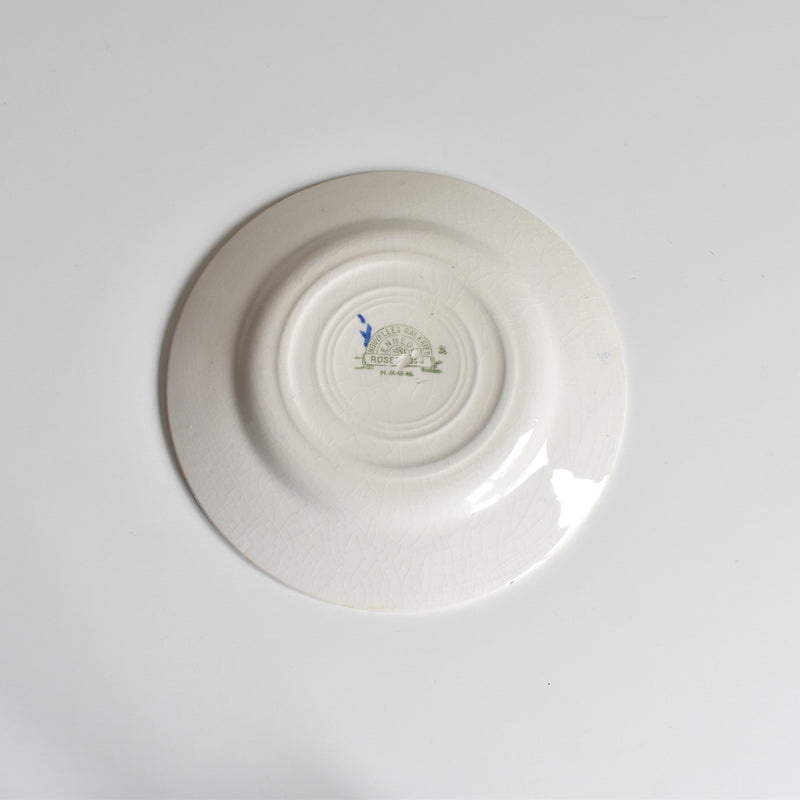 Vintage Dessert Plate HBCM Creil-Montereau Roses 1925