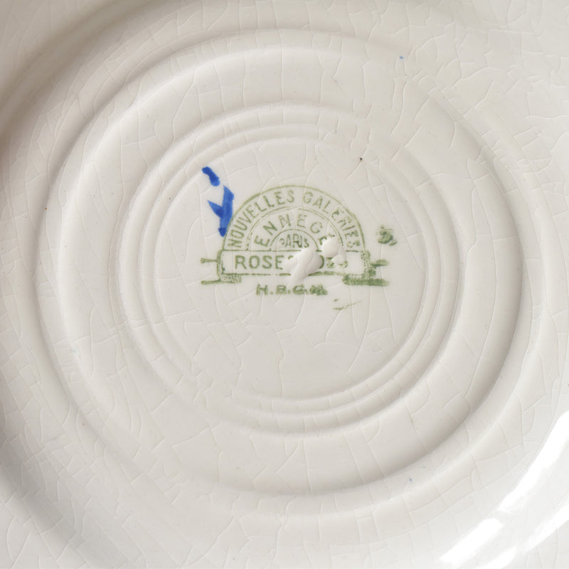 Vintage Dessert Plate HBCM Creil-Montereau Roses 1925