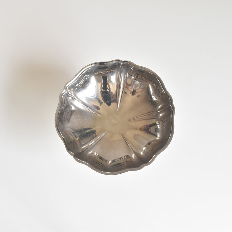 ヴィンテージ ステンレス アイスクリームクープ 花リム （Lサイズ）