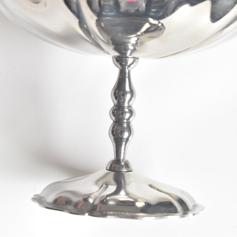 ヴィンテージ ステンレス アイスクリームクープ 花リム スプーン付き（Lサイズ）