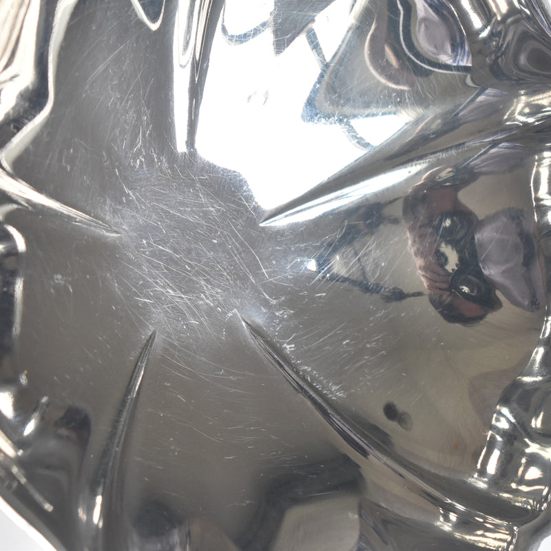 ヴィンテージ ステンレス アイスクリームクープ 花リム スプーン付き（Lサイズ）