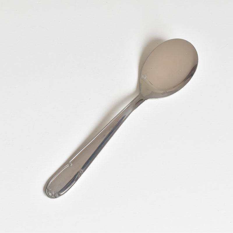 ヴィンテージ ステンレス アイスクリームクープ 花リム スプーン付き（Lサイズ）