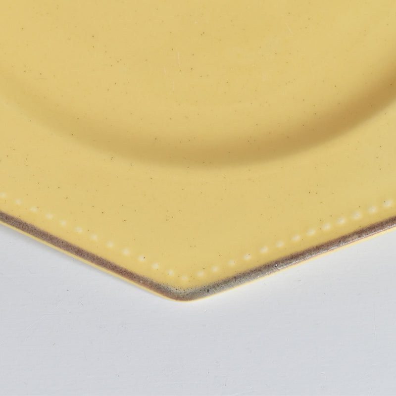 Vintage Dessert Plate, Le Peu-Laval, Octagonal Yellow A
