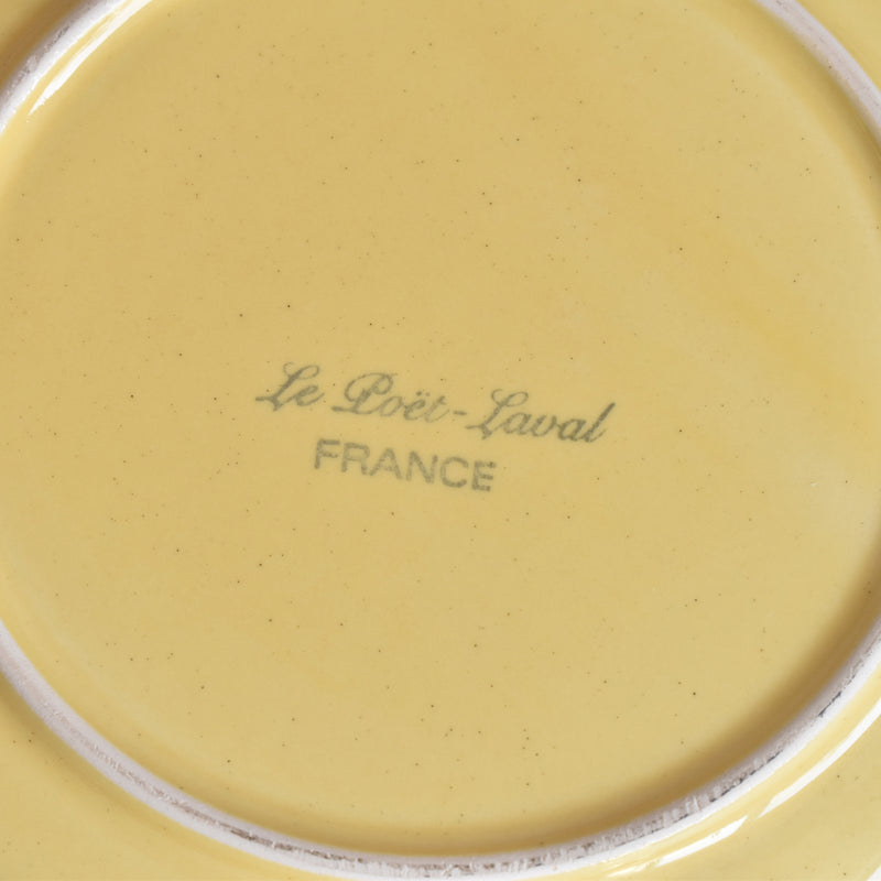 Vintage Dessert Plate, Le Peu-Laval, Octagonal Yellow A