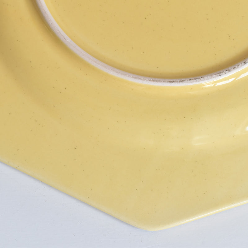 Vintage Dessert Plate, Le Peu-Laval, Octagonal Yellow A