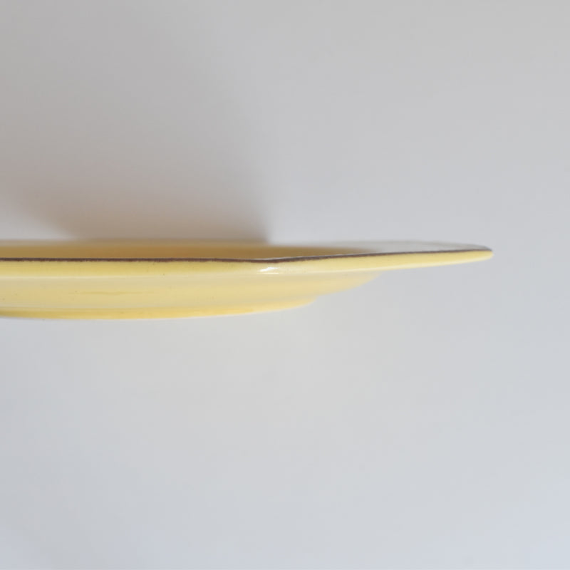 Vintage Dessert Plate, Le Peu-Laval, Octagonal Yellow A