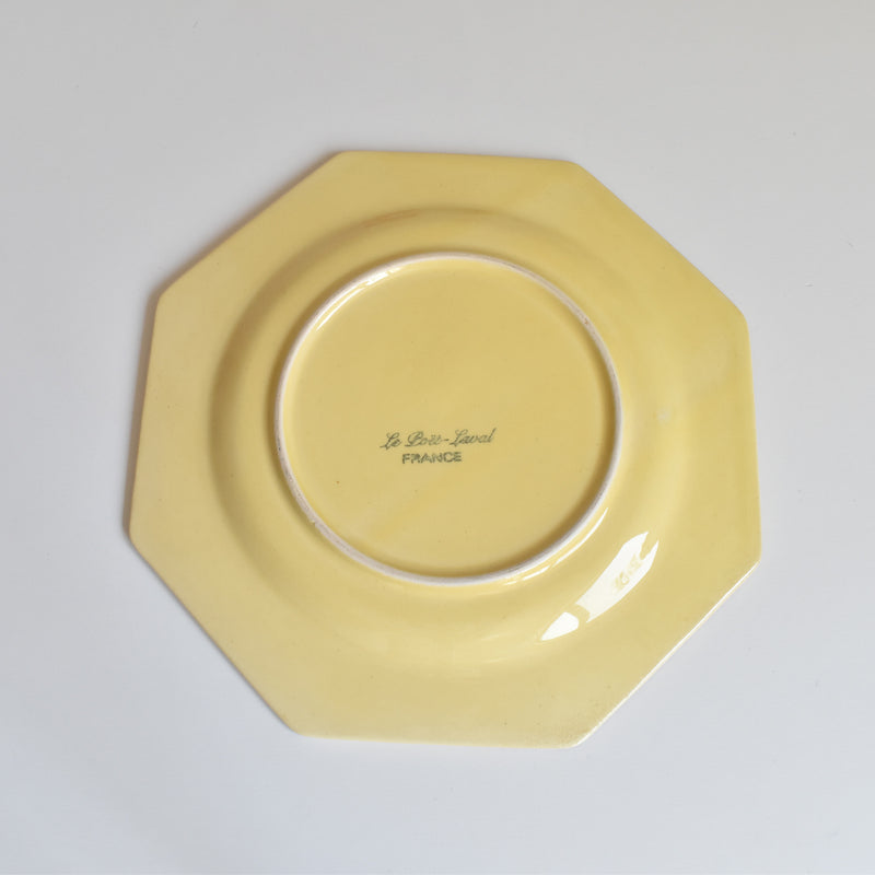 Vintage Dessert Plate Le Poët-Laval Octagonal Yellow B