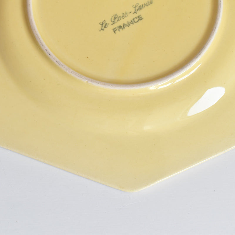 Vintage Dessert Plate Le Poët-Laval Octagonal Yellow B
