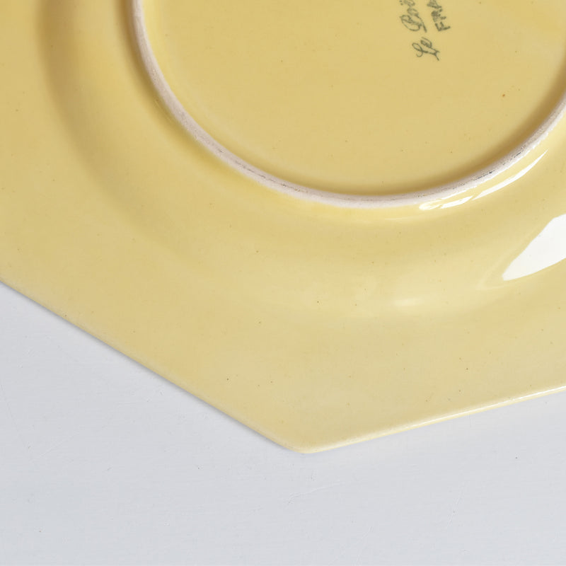 Vintage Dessert Plate Le Poët-Laval Octagonal Yellow B