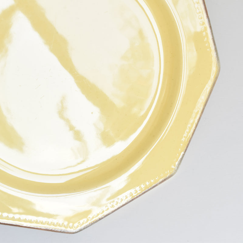Vintage Dessert Plate, Le Poët-Laval, Octagonal, Yellow C