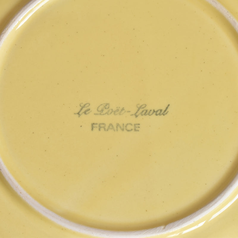 Vintage Dessert Plate, Le Poët-Laval, Octagonal, Yellow C