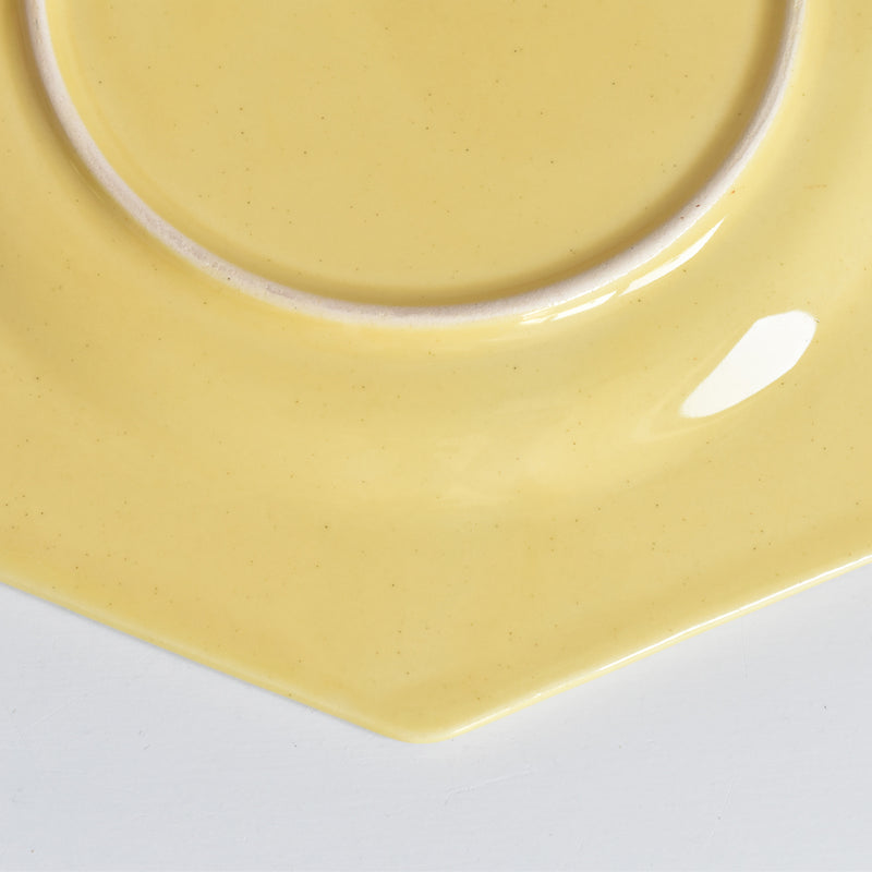 Vintage Dessert Plate, Le Poët-Laval, Octagonal, Yellow C