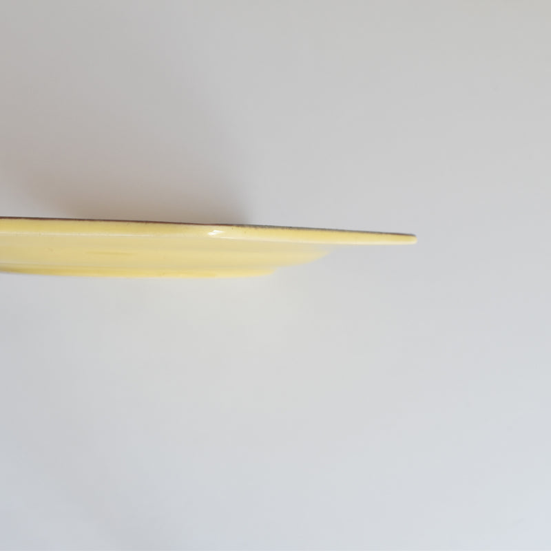 Vintage Dessert Plate, Le Poët-Laval, Octagonal, Yellow C