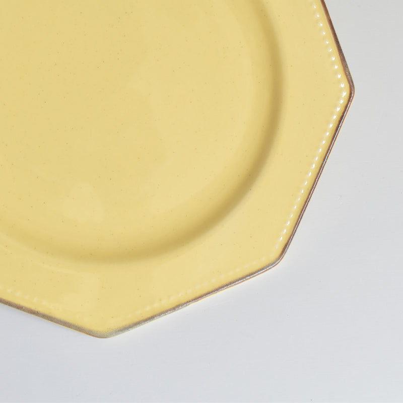 Vintage Dessert Plate, Le Poët-Laval, Octagonal, Yellow C
