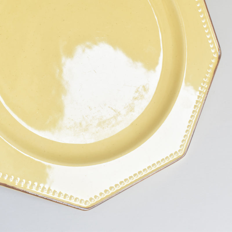 Vintage Dessert Plate, Le Poët-Laval, Octagonal, Yellow D