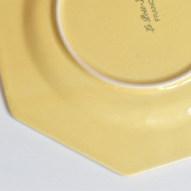 Vintage Dessert Plate, Le Poët-Laval, Octagonal, Yellow D