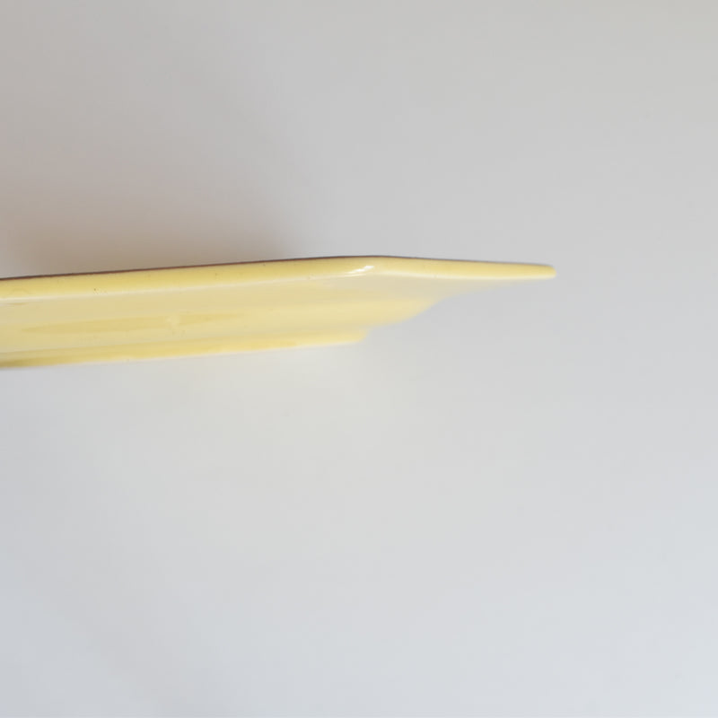 Vintage Dessert Plate, Le Poët-Laval, Octagonal, Yellow D