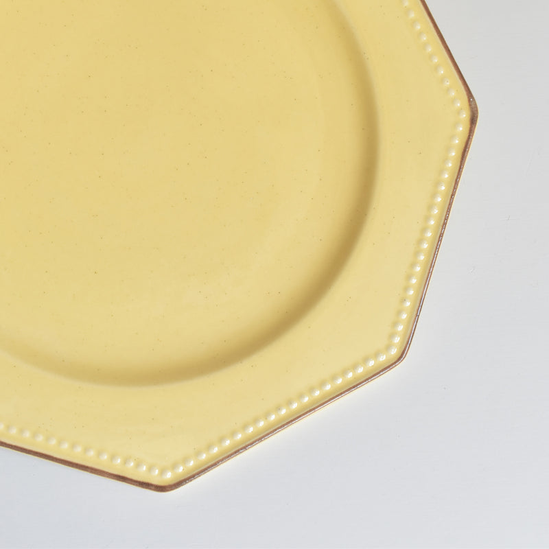 Vintage Dessert Plate, Le Poët-Laval, Octagonal, Yellow D